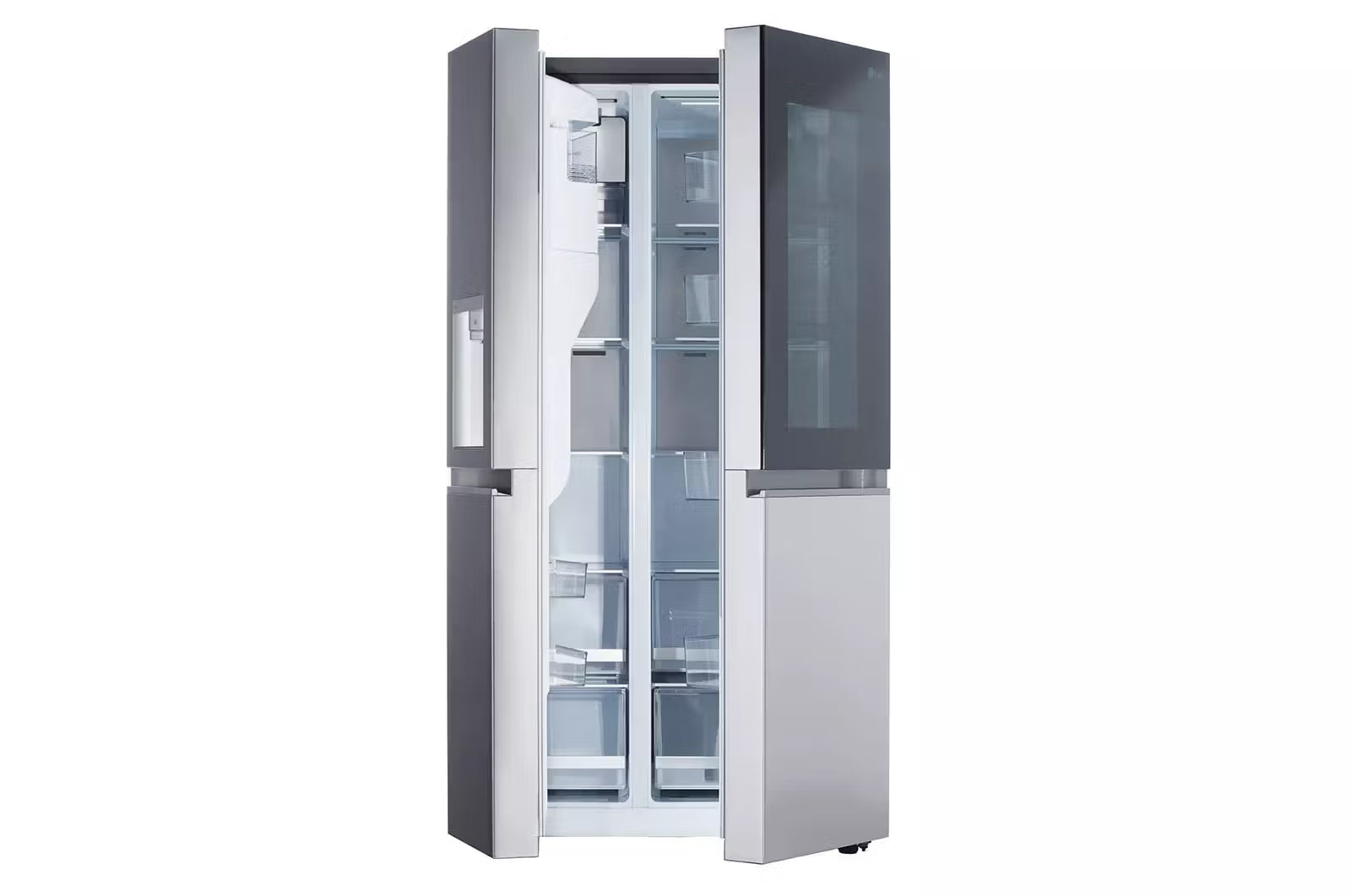 LG LRSVS2706S 36 Inch Freestanding Side by Side Smart Refrigerator 27.1 Cuft. InstaView®, Dual Ice Make, Dispenser, Stainless Steel